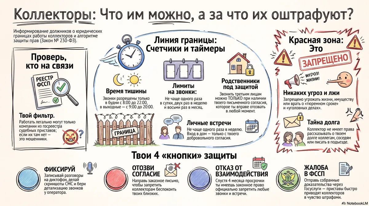 Коллекторы звонят вам и родственникам: что они имеют право делать, а что — нет