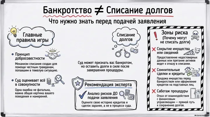 Когда банкротство может не помочь: основания для отказа в списании долгов